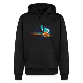 Surpère cadeau polygone - Sweat à capuche Premium bio Homme - noir - Devant - Nico (187cm)
