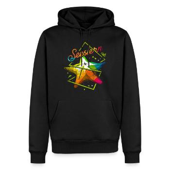 Seestern Polygon Geschenk - Männer Premium Bio Hoodie - Schwarz - Vorne - Nico (187cm)