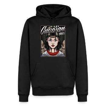 Ange gardien Ange Séraphim Cadeau du ciel sacré - Sweat à capuche Premium bio Homme - noir - Devant - Nico (187cm)