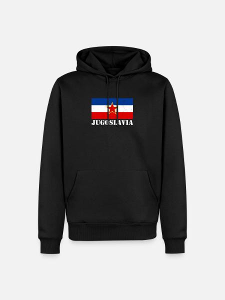 Drapeau Eks Yougoslavie Vintage Ex Yougoslavie - Sweat à capuche Premium bio Homme - noir