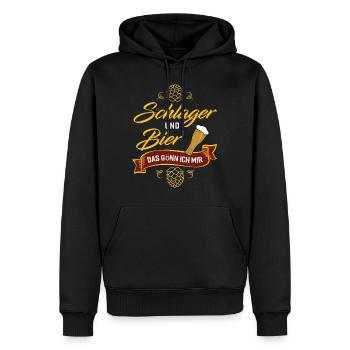 Schlager und Bier das gönn ich mir Mallorca - Männer Premium Bio Hoodie - Schwarz - Vorne - Nico (187cm)