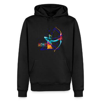 Bogenschießen Polygon - Männer Premium Bio Hoodie - Schwarz - Vorne - Nico (187cm)