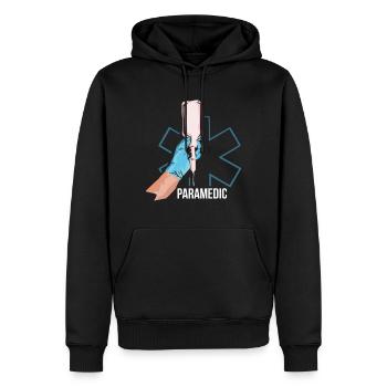 Cadeau paramédic d'urgence médicale - Sweat à capuche Premium bio Homme - noir - Devant - Nico (187cm)