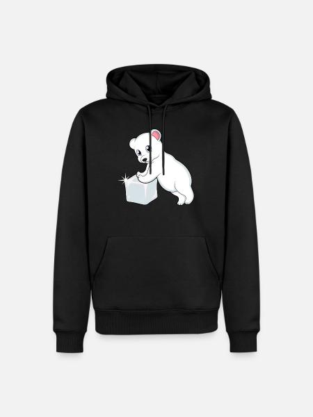 L’ours polaire sur le glaçon - Sweat à capuche Premium bio Homme - noir