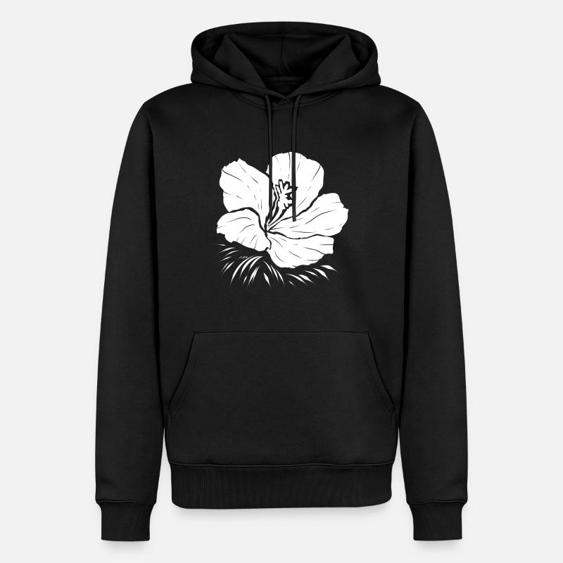 Weiße Blume - Männer Premium Bio Hoodie - Schwarz