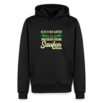 Junggesellenabschied ,Ich heirate, die anderen - Männer Premium Bio Hoodie - Schwarz - Vorne - Nico (187cm)