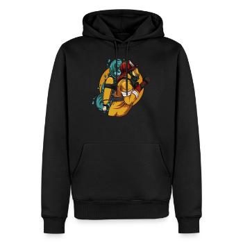 fire Department - Men’s Premium Organic Hoodie - black - Front - Nico (187cm)