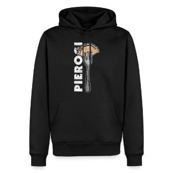 Cadeau pierogi - Sweat à capuche Premium bio Homme - noir - Devant - Nico (187cm)
