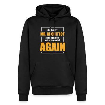 Cadeau drôle de constructeur de travailleur de la construction - Sweat à capuche Premium bio Homme - noir - Devant - Nico (187cm)