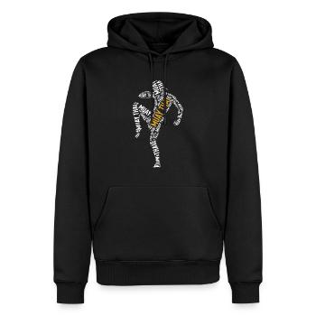 Super Muay Thai - Sweat à capuche Premium bio Homme - noir - Devant - Nico (187cm)