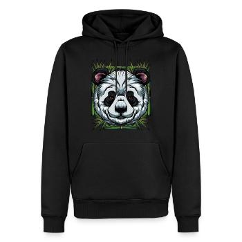 Pandabär - Männer Premium Bio Hoodie - Schwarz - Vorne - Nico (187cm)