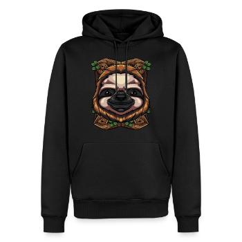 indolence - Sweat à capuche Premium bio Homme - noir - Devant - Nico (187cm)