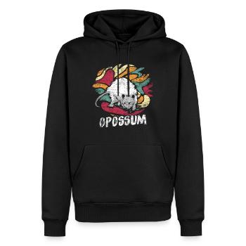 Opossum Beuteltier - Männer Premium Bio Hoodie - Schwarz - Vorne - Nico (187cm)