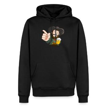 Andreas Hofer Mander’s isch Zeit - Sweat à capuche Premium bio Homme - noir - Devant - Nico (187cm)