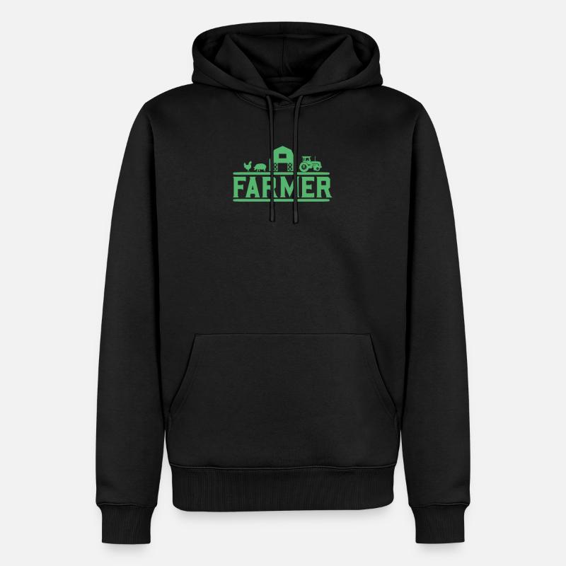 Bauern - Männer Premium Bio Hoodie - Schwarz