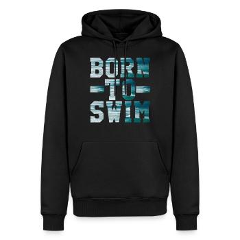 Schwimmen - Männer Premium Bio Hoodie - Schwarz - Vorne - Nico (187cm)