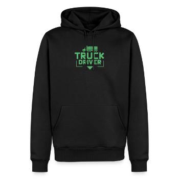 Lorry - Men’s Premium Organic Hoodie - black - Front - Nico (187cm)