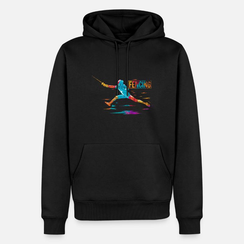 Fechten Polygon - Männer Premium Bio Hoodie - Schwarz