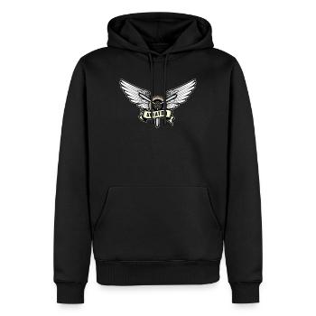 Aviateur pilote - Sweat à capuche Premium bio Homme - noir - Devant - Nico (187cm)
