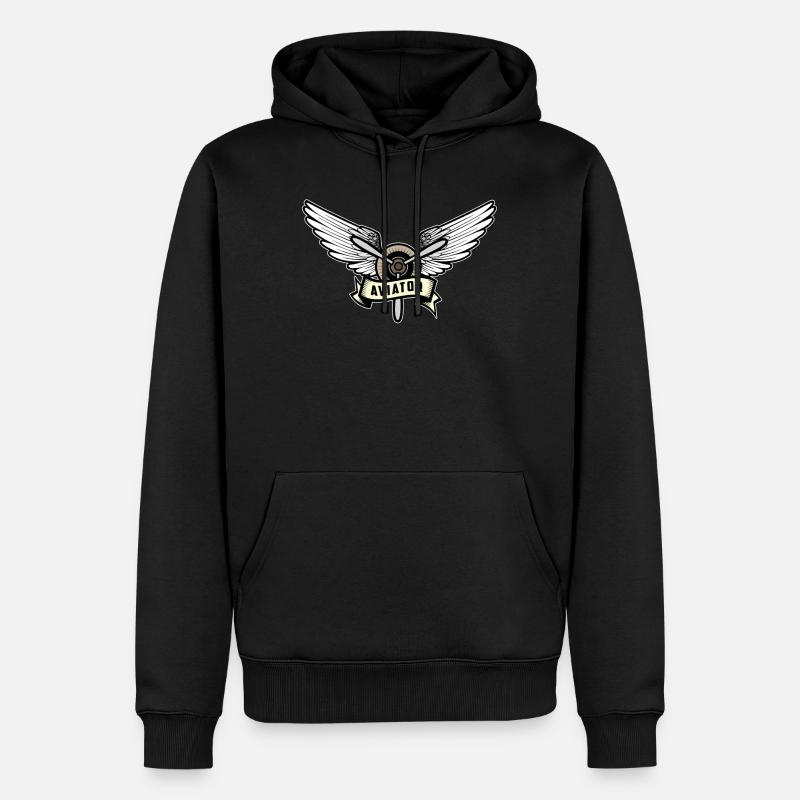 Pilot - Aviator - Männer Premium Bio Hoodie - Schwarz