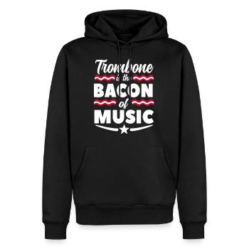 trombone - Sweat à capuche Premium bio Homme - noir - Devant - Nico (187cm)
