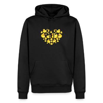 Gummienten Herz Süß Kinder Familie Entchen Entlein - Männer Premium Bio Hoodie - Schwarz - Vorne - Nico (187cm)