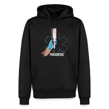 paramédical - Sweat à capuche Premium bio Homme - noir - Devant - Nico (187cm)