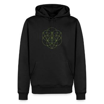 Géométrie Sacrée - Graine De Vie Avec - Sweat à capuche Premium bio Homme - noir - Devant - Nico (187cm)