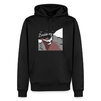 bouldering - Sweat à capuche Premium bio Homme - noir - Devant - Nico (187cm)