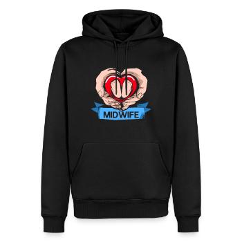 Hebamme - Männer Premium Bio Hoodie - Schwarz - Vorne - Nico (187cm)