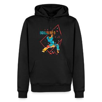 bouldering - Sweat à capuche Premium bio Homme - noir - Devant - Nico (187cm)