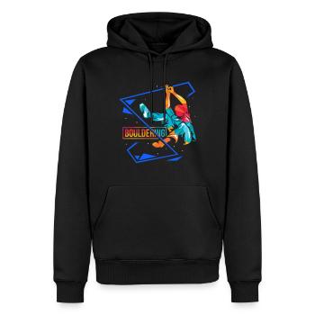 bouldering - Sweat à capuche Premium bio Homme - noir - Devant - Nico (187cm)