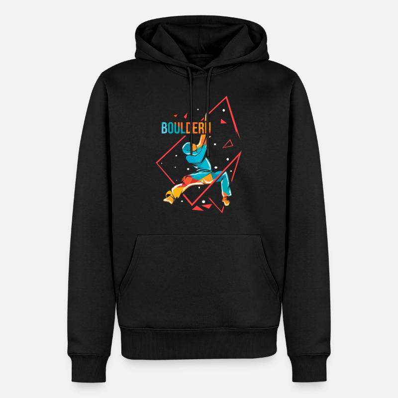 Bouldern Polygon - Männer Premium Bio Hoodie - Schwarz