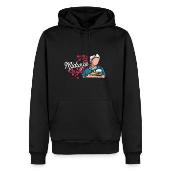 Hebamme Geschenk - Männer Premium Bio Hoodie - Schwarz - Vorne - Nico (187cm)