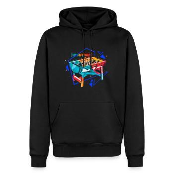 football de table - Sweat à capuche Premium bio Homme - noir - Devant - Nico (187cm)