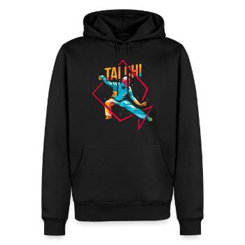 Polygone de Tai Chi - Sweat à capuche Premium bio Homme - noir - Devant - Nico (187cm)