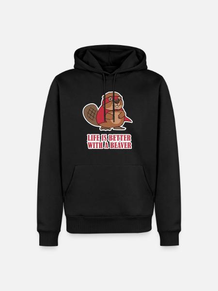 Cadeau de natation de la vie super-rivière castor rivière - Sweat à capuche Premium bio Homme - noir
