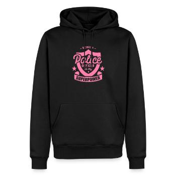 Polizistin - Männer Premium Bio Hoodie - Schwarz - Vorne - Nico (187cm)