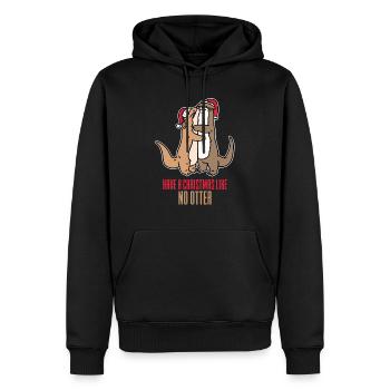 Weihnachten Otter - Männer Premium Bio Hoodie - Schwarz - Vorne - Nico (187cm)