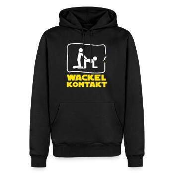 Elektriker T-Shirt Wackelkontakt - Männer Premium Bio Hoodie - Schwarz - Vorne - Nico (187cm)