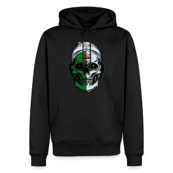 Totenkopf Demokratische Volksrepublik Algerien - Männer Premium Bio Hoodie - Schwarz - Vorne - Nico (187cm)