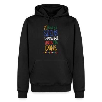 Nelson Mandela - Sweat à capuche Premium bio Homme - noir - Devant - Nico (187cm)