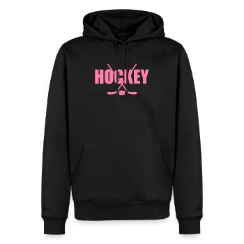 Hockey sur glace - Sweat à capuche Premium bio Homme - noir - Devant - Nico (187cm)