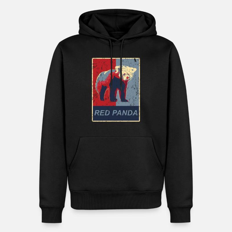 Roter Panda - Männer Premium Bio Hoodie - Schwarz