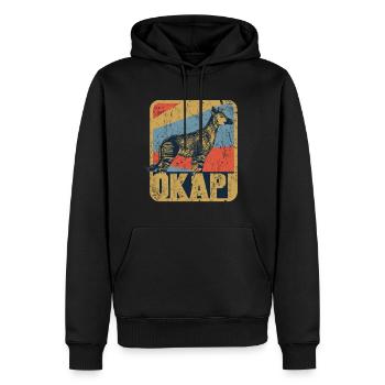 Okapi Retro - Männer Premium Bio Hoodie - Schwarz - Vorne - Nico (187cm)
