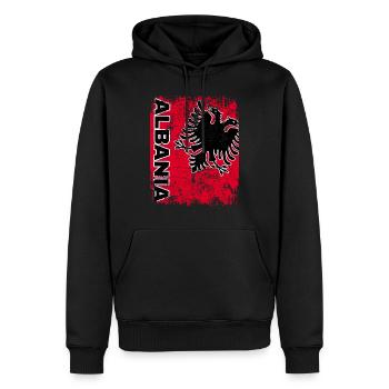 ALBANIEN FLAGGE - Albanische Fahne Doppel Adler - Männer Premium Bio Hoodie - Schwarz - Vorne - Nico (187cm)