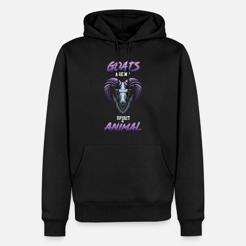 Ziege Hörner Tier Geschenk - Männer Premium Bio Hoodie - Schwarz