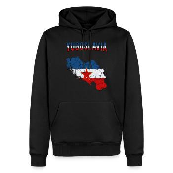 Bundesrepublik Jugoslawien Länderumriss Geschenk - Männer Premium Bio Hoodie - Schwarz - Vorne - Nico (187cm)