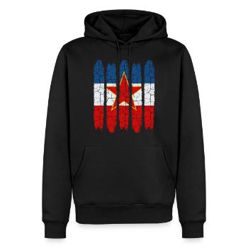 Trendy Jugoslawien Cool Nationalfarben Geschenk - Männer Premium Bio Hoodie - Schwarz - Vorne - Nico (187cm)