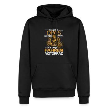 Manche Opas fahren Fahrrad - Echte fahren Motorrad - Männer Premium Bio Hoodie - Schwarz - Vorne - Nico (187cm)